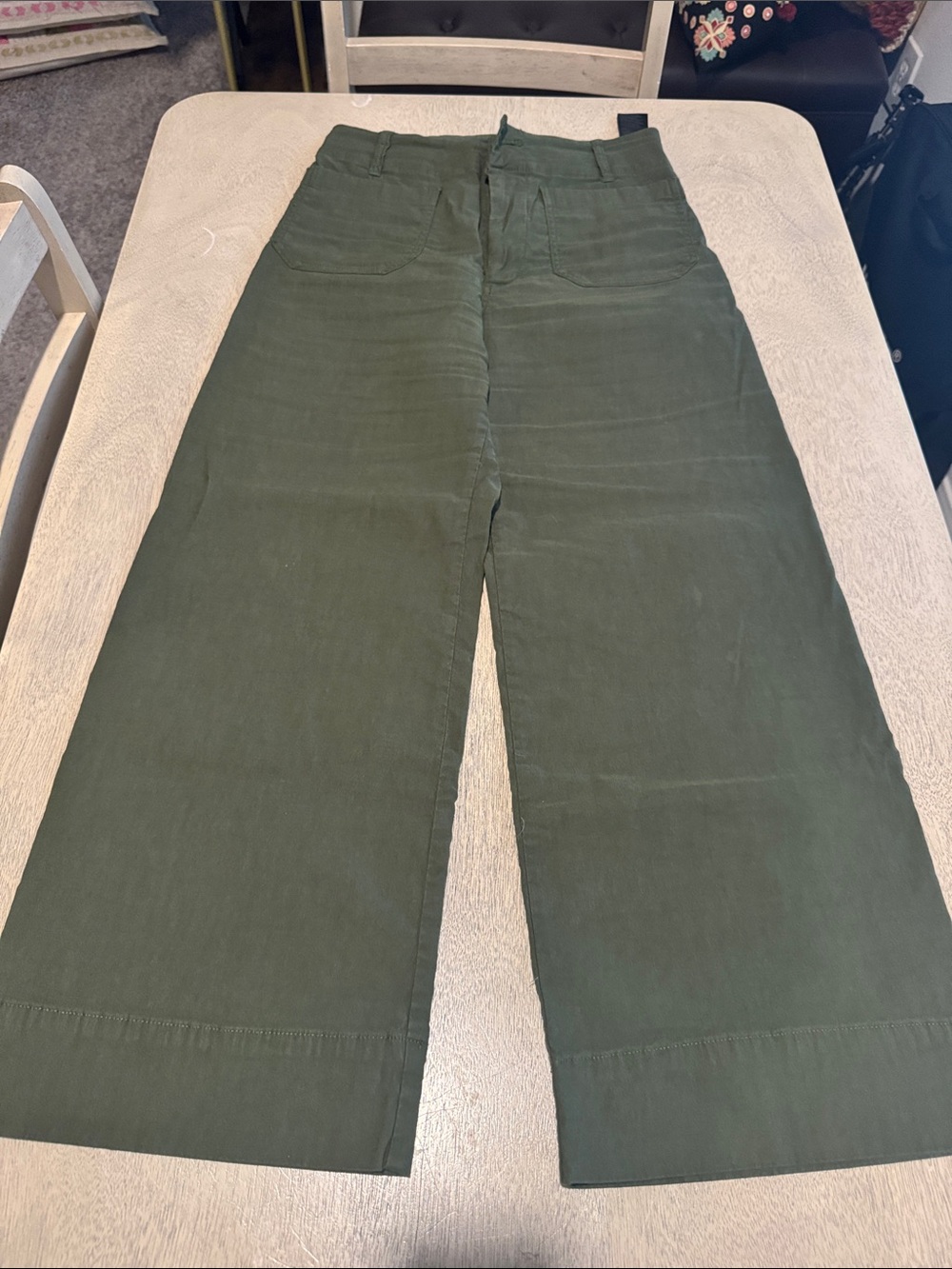 Maeve Colette Wide Leg Olive Green Pants